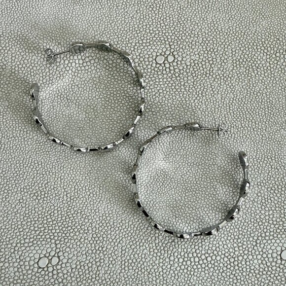 Dyrberg/Kern Juanita diamond cut open hoop earrings - Picture 9 of 9